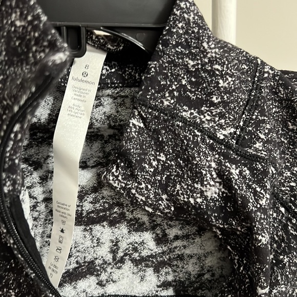 Lululemon Rulu Half Zip Jacquard Black White Top Long Sleeve black White 8 - Picture 3 of 8